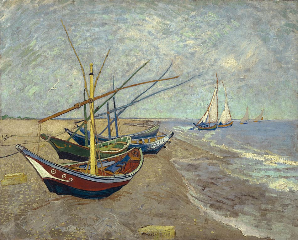 "Barques aux Saintes Marie" par van Gogh au Musée van Gogh dans le quartier des Musées d'Amsterdam.